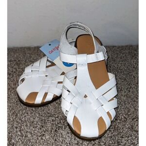 Cat & Jack Gladiator Ella Sandals Woven Straps White Casual Shoes Size 12‎ NWT